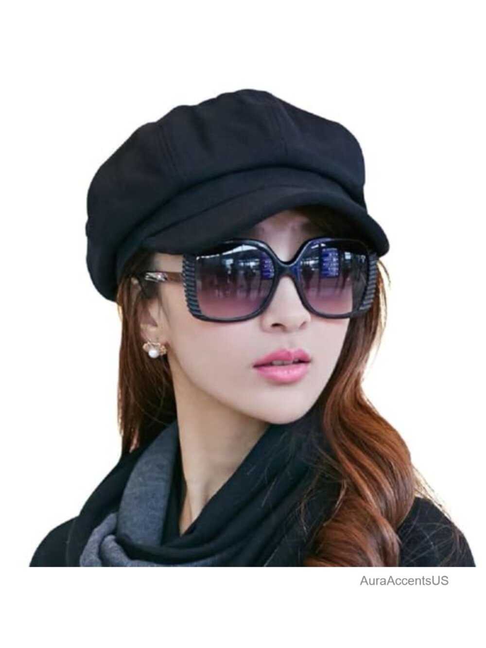 Women's Wool Blend Newsboy Cap - Adjustable Winter Beret Hat